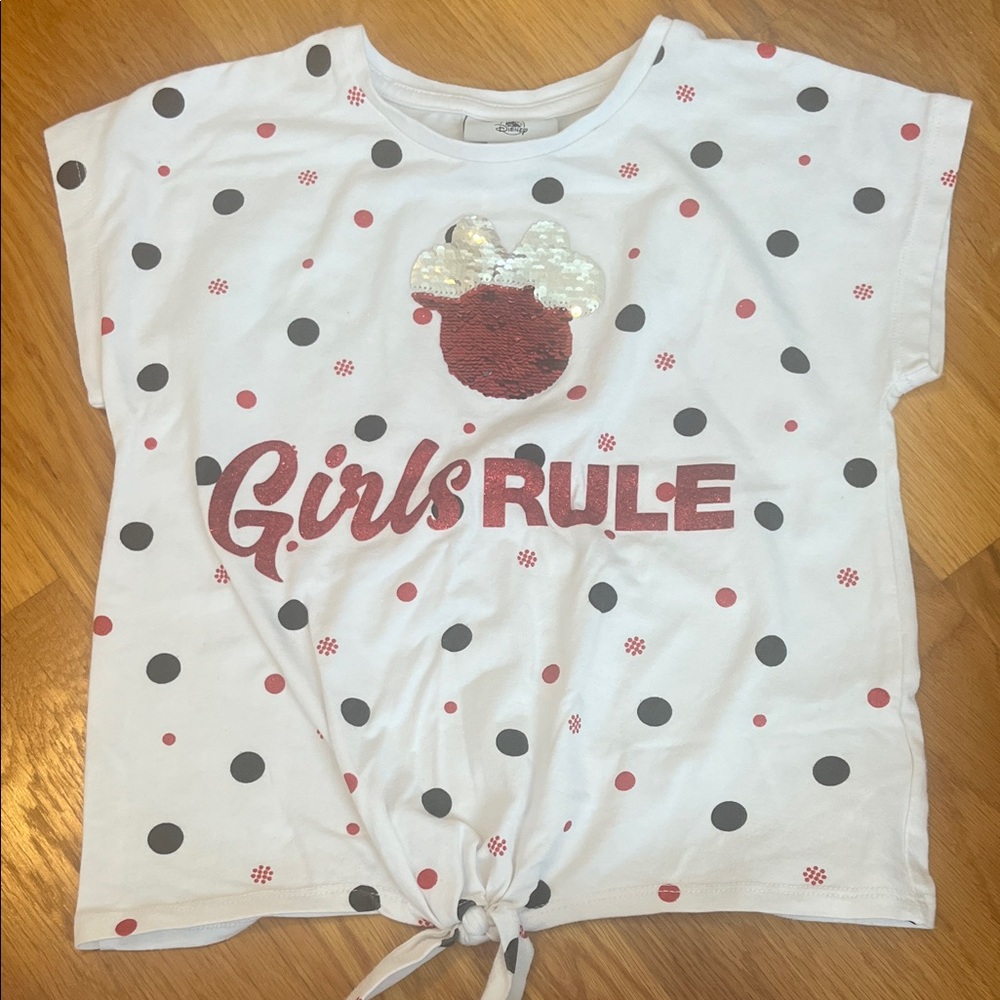 Disney White T-Shirt with Red Sequin Heart